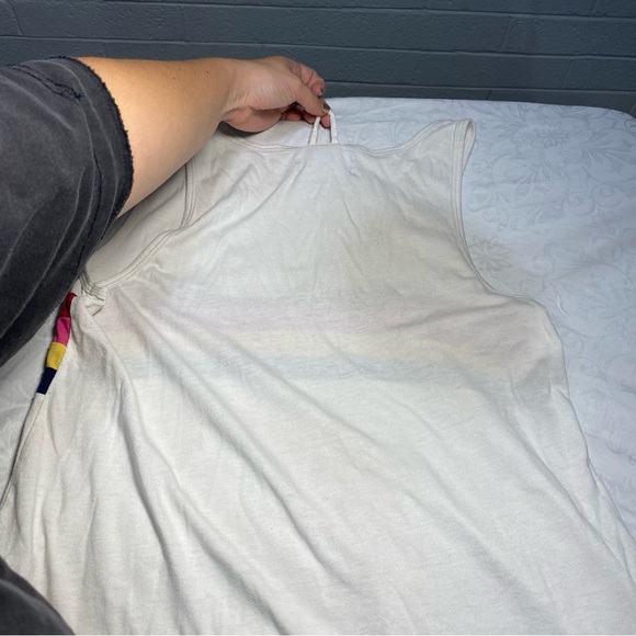 ModCloth Camp Collection Rainbow Stripe Tank Top Relaxed Fit Summer Loose No Sz - Picture 9 of 9